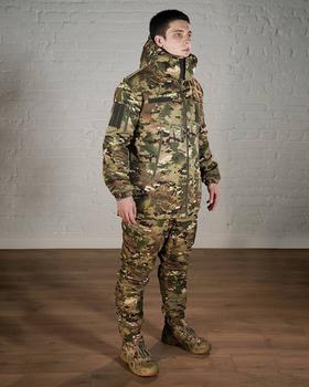 Форма армійська зимова ГРЕТА з утеплювачем ХОЛОСОФТ мультикам водонепроникаючий костюм штани бушлат флісова підкдадка S - (46)