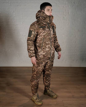 Зимова військова форма SoftShell з утеплювачем ХОЛОСОФТ піксель бушлат та штани розмір XXL - (54)
