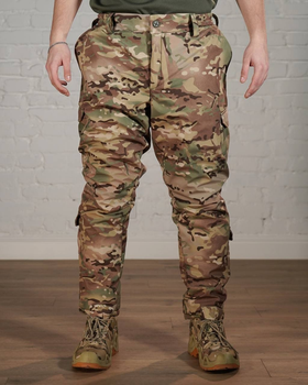 Зимние тактические брюки SoftShell с утеплителем ХОЛОСОФТ мультикам теплые водонепроницаемые L - (50)