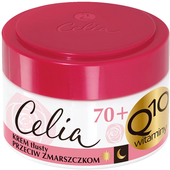 Krem tłusty Celia Q10 Witaminy 70+ przeciw zmarszczkom z kolagenem na dzień i noc 50 ml (5900525059239)