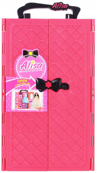 Wymarzona szafa dla lalek Askato z ubrankami i akcesoriami Różowa (6901440113067)