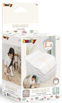 Pieluszki Smoby Baby Nurse dla lalki 4 szt (3032162203651)