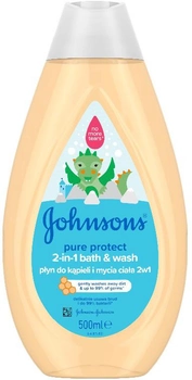 Płyn do kąpieli i mycia ciała dla dzieci Johnson & Johnson Johnson's Baby Pure Protect 2 in 1 Bath&Wash 500 ml (3574669908290)