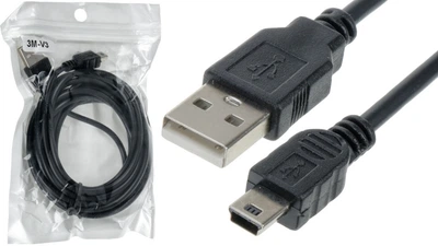 Кабель Mini - USB для плееров, колонок, видеорегистраторов / 3 метра / Черный
