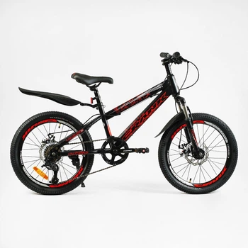 Дитячий спортивний велосипед 20'' CORSO «Crank» CR-20805 сталева рама, обладнання Saiguan 7 швидкостей, крила, зібраний на 75% 23