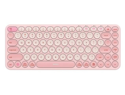 Компактна бездротова (Bluetooth +2,4) клавіатура Baseus K01A - iOS, iPadOs, MacOS, Android (24707) UKR/ENG PINK (K01A-P)