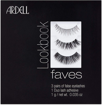 Набір накладних вій та клей Ardell Lookbook Faves + Duo Lash Adhesive 3 пари 1 г (74764672575)