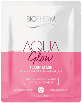 Maseczka do twarzy Biotherm Aqua Glow Flash Mask nawilżająca w płachcie 31 g (3614273010092)