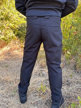 Тактичні зимові штани чорні Soft Shell Combat на флісі чорні тактичні штані S L