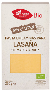 Макарони El Granero Листи для лазаньї безглютенові органічні 250 г (8422584088304)