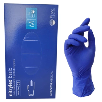 Перчатки нитриловые NITRYLEX синие M 100 шт