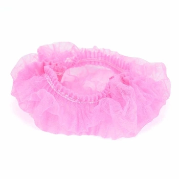 Шапочки одноразові «кульбабка», Etto, спанбонд, рожевий 100шт.