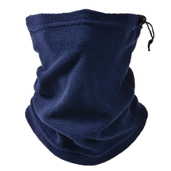Бафф флісовий шарф-труба синій зимовий універсальний на шнурку