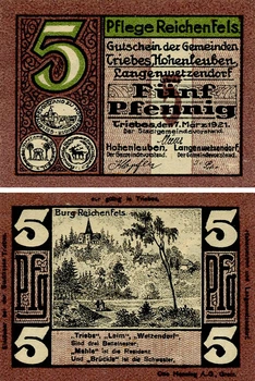 Банкнота Німеччина Нотгельд 5 пфенігів 1921 F-VF Райхенфельс