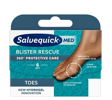 Пластир Salvequick Blister Rescue гідрогель від мозолів на пальцях 6 шт (7310610020491)