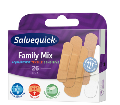 Набор пластырей Salvequick Family Mix 26 шт (7310615966244)