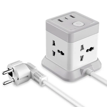Мережевий подовжувач фільтр XO WL20 |2USB/Type-C, 4 Розетки, 2500W, 20W/3A, 2m| White