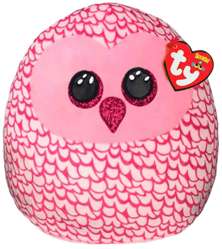 М'яка іграшка TY Squishy Beanies Рожева Сова Pinky 20 см (TY39300)