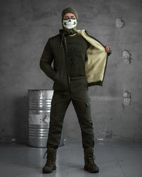 Зимовий тактичний костюм shredder на овчині олива 2XL