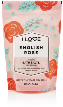 Солі для ванни I Love Scented Bath Salts заспокійливі та розслаблюючі Англійська троянда 500 г (5060351545440)