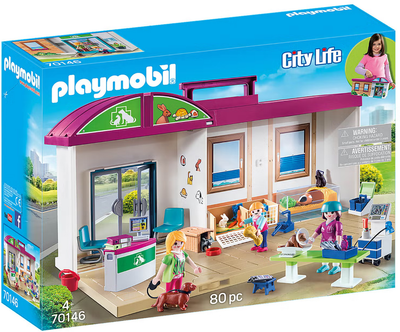 Zestaw figurek do zabawy Playmobil City Life Przenosna klinika dla zwierzat (4008789701466)
