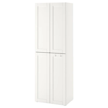 Гардероб IKEA СМОСТАД / ОПХУС, белый с рамой, с 2 платяными штангами, 60x42x181 см, 194.263.57