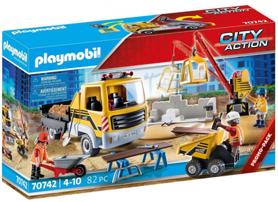 Zestaw figurek do zabawy Playmobil City Action Plac budowy z wywrotką (4008789707420)