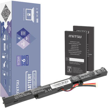 Акумулятор Mitsu для ноутбуків Asus A550E/K550E 14.4V-14.8V 2200 mAh (5902687189960)