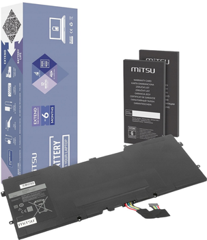 Акумулятор Mitsu для ноутбуків Dell XPS 13 9333 7.4V-7.6V 7400 mAh (5903050379070)