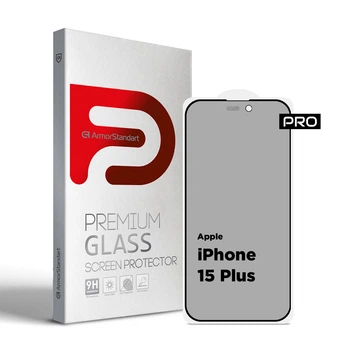 Защитное стекло ArmorStandart Pro Anti-spy Matte для Apple iPhone 15 Plus Black (ARM73173)