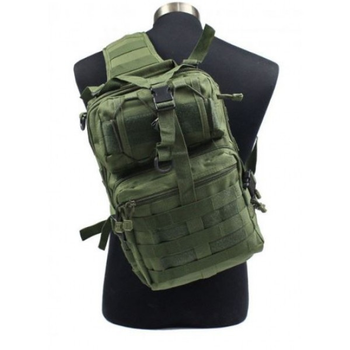 Тактический штурмовой военный рюкзак с одной лямкой Armour Tactical М4 Oxford 600D (с системой MOLLE) 20 литров Олива