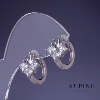 Серьги Xuping Корона 12×14 мм родий, ida57000