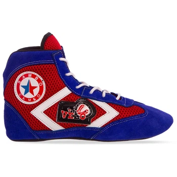 Борцовки замшевые для самбо Zelart Velo Series Heroe 5800 размер 42 Red-Blue-White