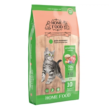 Сухий корм для кішок Home Food (Хоум Фуд) KITTEN Для кошенят «Ягнятина з рисом», 10 кг