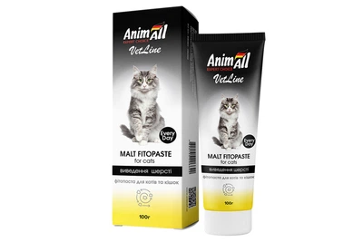 Фитопаста AnimAll VetLine Malt для выведения шерсти у кошек, 100 г