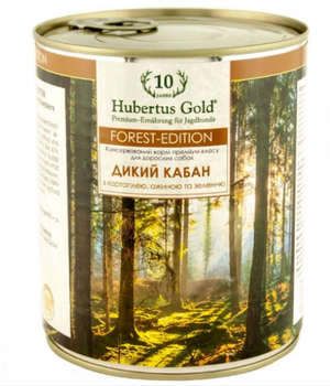 Консервы для собак Hubertus Gold Forest Edition с мясом дикого кабана, картофелем, ежевикой и зеленью, 800 г