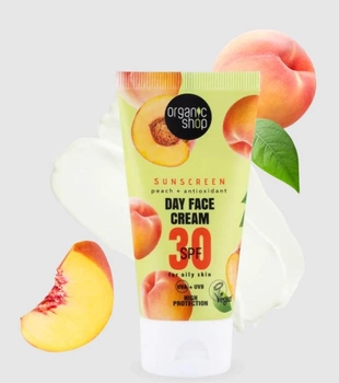 Сонцезахисний денний крем для обличчя Organic Shop 30 SPF для жирної шкіри 50 мл (4743318143293)