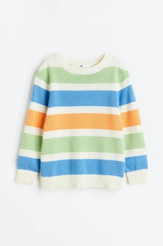 Джемпер зелено-синій смугастий H&M 122-128см (400094230)
