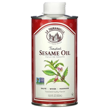 Кунжутна олія La Tourangelle "Toasted Sesame Oil" натуральне органічне масло з підсмаженого кунжуту, віджате шнековим пресом (500 мл / 16,9 рідк. унції)