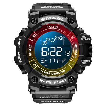 Часы наручные мужские Smael 8082 Black Red Yellow (15203)