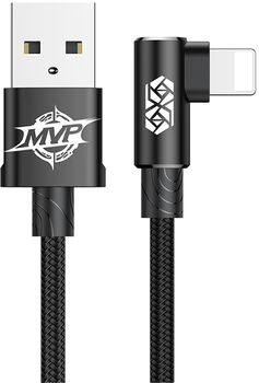 Kabel Baseus MVP Elbow Type Lightning USB 2A 1 m Czarny (CALMVP-01)