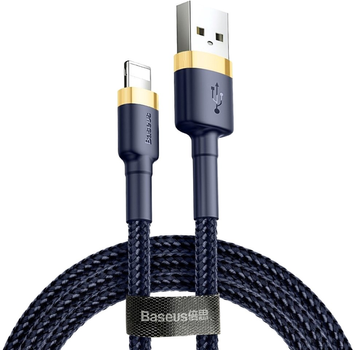 Kabel Baseus Cafule Cable USB for IP 2.4A 1 m Złoty/Niebieski (CALKLF-BV3)