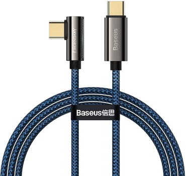 Kabel Baseus Legend Series Elbow Fast Charging Data Cable Type-C to Type-C 100W 2 m Niebieski (CACS000703)