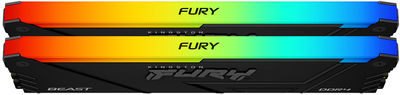 Pamięć RAM Kingston Fury DDR4-3600 16384MB PC4-28800 (Kit of 2x8192) Beast RGB 1Rx8 Black (KF436C17BB2AK2/16)