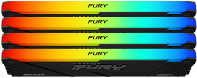 Оперативна пам'ять Kingston Fury DDR4-3200 65536MB PC4-25600 (Kit of 4x16384) Beast RGB 1Rx8 Black (KF432C16BB2AK4/64)