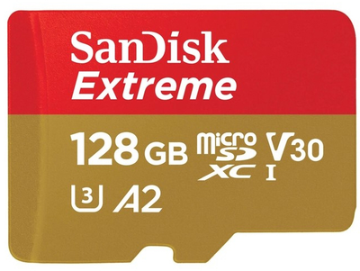 Карта пам'яті SanDisk Extreme microSDXC 128GB Class 10 UHS-I U3 (SDSQXAA-128G-GN6GN)