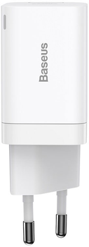 Зарядний пристрій Baseus Super Si Pro Quick Charger USB+Type-C 30W QC3.0+PD3.0 White (CCSUPP-E02)