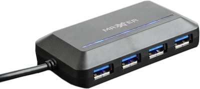 Hub Maxxter USB 3.0 Type-C na 4 porty ACT-HUB3C-4P Black