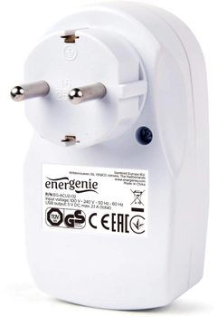 Мережевий зарядний пристрій EnerGenie 2х USB 2.1A (EG-ACU2-02)