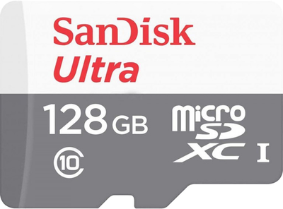 Карта памяти SanDisk microSDXC Ultra 128Gb Class 10 UHS-1 A1 + SD адаптер (SDSQUNR-128G-GN3MA)